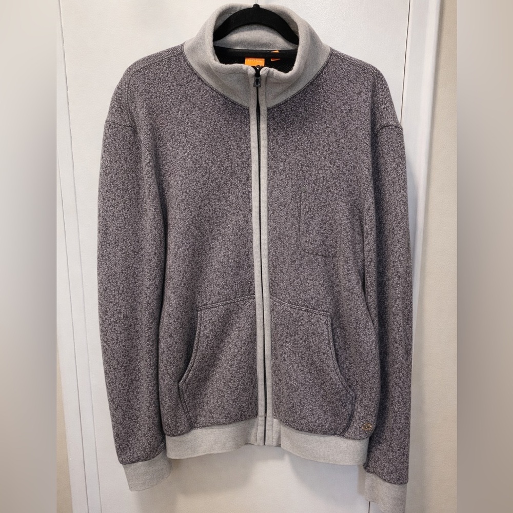 Hugo Boss Men's Gray Zip-Up Sweater